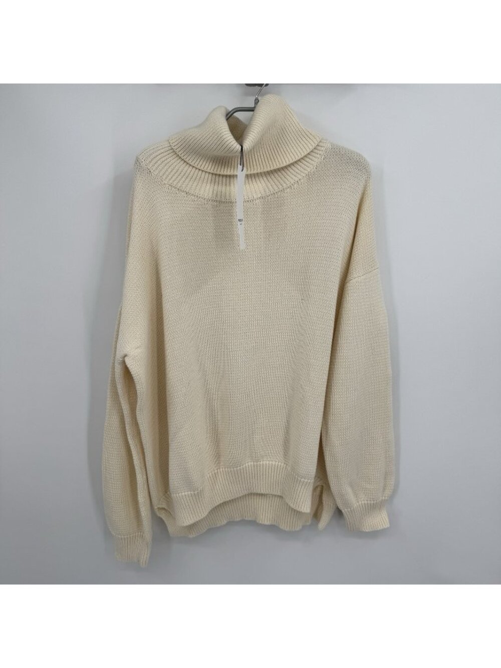 Emerson Fry Carolyn Organic Cotton Knit Turtleneck Sweater L Large Oversized NWT
